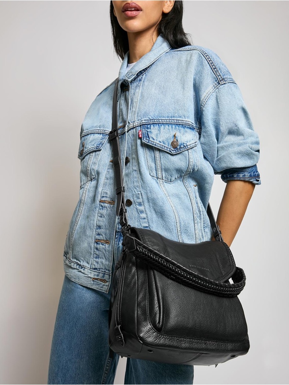 Aimee Kestenberg All For Love Convertible Shoulder Leather Bag in Black - Picture 3 of 10